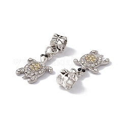 Charms pendenti europei con strass in lega di tartaruga&nbsp;ALRI-E002-01AS-04