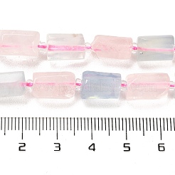 天然ローズクォーツとアクアマリンのビーズ連売り  シードビーズで  ファセット列  9~11x6~7.5x6~7.5mm  穴：1.2mm  約30個/連  15.16~15.55インチ（38.5~39.5cm）&nbsp;G-G068-A27-01
