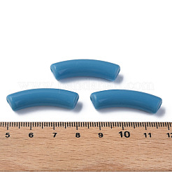 不透明なアクリルビーズ  カーブチューブ  スチールブルー  32x10x8mm  穴：1.8mm&nbsp;MACR-S372-002B-18-4530