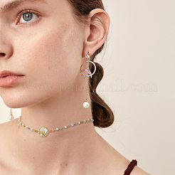 8 шт. 4 стиля экологически чистые подвески-подвески из латуни с покрытием стойки с белой оболочкой&nbsp;KK-DC0003-32