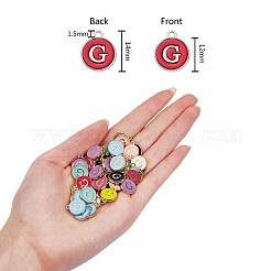120pcs 12 colores encantos de aleación chapados en oro&nbsp;ENAM-SZ0001-64G