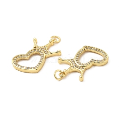 Латунные микропаве прозрачные подвески с фианитом&nbsp;KK-E068-VB184