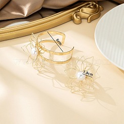 Наборы из железных браслетов и колец с полыми цветами FS-WGA02DC-01