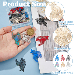 24 шт. 6 стиля подвески из нержавеющей стали/латуни 201&nbsp;STAS-HS0001-55