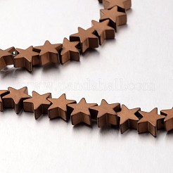 電気メッキ非磁性合成ヘマタイトビーズ連売り  艶消し  スター  ミックスカラー  6x6x3mm  穴：1mm  約82個/連  15.7インチ&nbsp;G-F300-24B-F