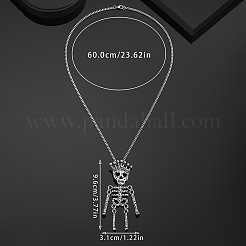 Collane vintage con ciondolo a forma di scheletro in lega per Halloween&nbsp;WG70F82-02