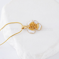 3 шт. винтажные ожерелья с цветочным кулоном из нержавеющей стали с белой эмалью для женщин PZ9559