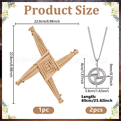 2 шт. кольцо с подвеской в виде креста викингов из нержавеющей стали для женщин и мужчин&nbsp;NJEW-NB0001-37