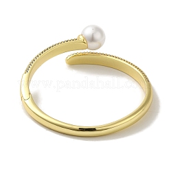 Стойкие латунные микро-паве прозрачные браслеты с кубическим цирконием и открытыми манжетами для женщин BJEW-P323-01G