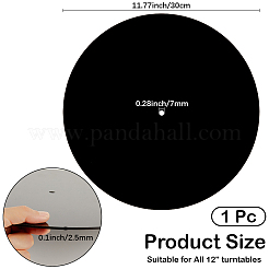アクリル CD パッド  フラットラウンド  ブラック  300x2.5mm  穴：7mm&nbsp;AJEW-WH20006-231D