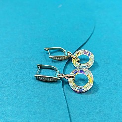 Boucles d'oreilles en laiton avec zircone cubique de micro pave&nbsp;WG9930B-01
