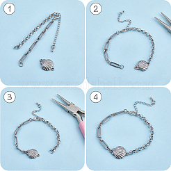12 stücke 2 arten 304 edelstahl kette armband machen&nbsp;AJEW-BM00003