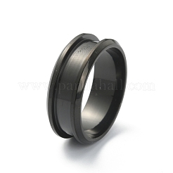 201 geriffelte Fingerringfassungen aus Edelstahl&nbsp;STAS-WH0029-52D-EB