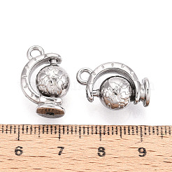 304ステンレスペンダント  地球儀  ステンレス鋼色  18x12x8.5mm  穴：1.8mm&nbsp;X-STAS-N114-45P