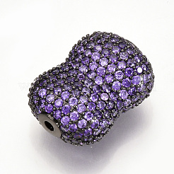 Латунные микро проложить кубического циркония бусы&nbsp;ZIRC-T004-49B-01