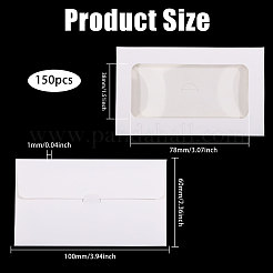 150 шт. прямоугольные бумажные мини-конверты для подарочных карт с полым видимым окном&nbsp;CON-GL0001-06