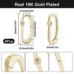 4 шт. застежки из латуни с микропаве KK-SC0005-70