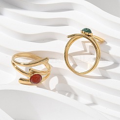 Круглые натуральные смешанные кольца из камня RJEW-C119-03G