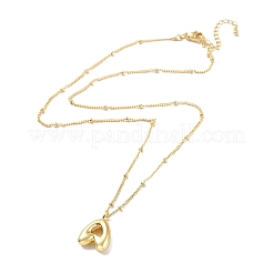 Collar colgante de latón con letra inicial&nbsp;NJEW-A015-21G-A