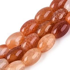 天然石瑪瑙ビーズ連売り  染め  ライス  チョコレート  11.5~12.5x7.5~8.5mm  穴：1~1.2mm  約31~33個/連  14.57~15.35インチ（37~39cm）&nbsp;G-N362-18A-08