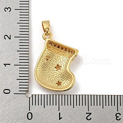 Рождественские латунные подвески с микропаве из фианита&nbsp;KK-H468-02B-01G