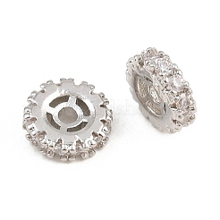 Laiton micro pavé de perles de zircone cubique claires&nbsp;CU-CBAF71E-02P