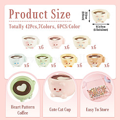 42 Stück 7 Farben Kaffeetasse Harz Mini-Modell&nbsp;DJEW-TA0001-40