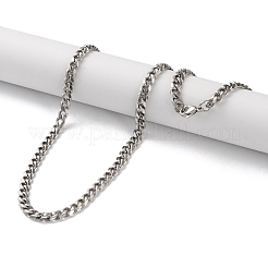 Ожерелья из кубинской цепи из нержавеющей стали 304 для мужчин NJEW-B117-01F-P
