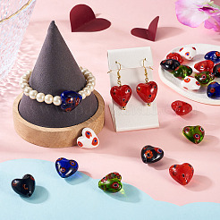 20шт 5 цвета стеклянные бусины Миллефиори ручной работы LAMP-CW0001-10