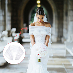 Châle en maille de mariée en polyester&nbsp;FIND-WH0160-65A