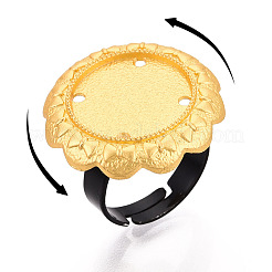 Base de bague de tasse ajustable en alliage de fer et à motif floral&nbsp;MAK-T012-07G
