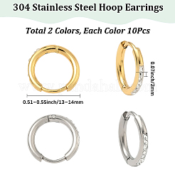 20 шт. 2-х цветные серьги-кольца из нержавеющей стали 304&nbsp;EJEW-SC0001-84