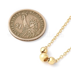 Ожерелья с подвеской из нержавеющей стали 304 с 3 круглой бусиной&nbsp;NJEW-JN05194