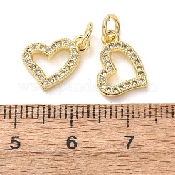 Charms de circonita cúbica transparente con micropavé de latón para el día de San Valentín&nbsp;CU-E003-17G-A