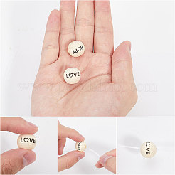 120шт 4 вида деревянных бусин WOOD-GL0001-16