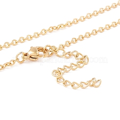 304ステンレスネックレス  アクリル模造真珠ビーズとアンカーペンダント付き  女性のための  ゴールドカラー  45.5cm&nbsp;NJEW-M189-08G