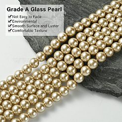 Fili di perle rotonde di perle di vetro tinto ecologico&nbsp;HY-A002-8mm-RB021