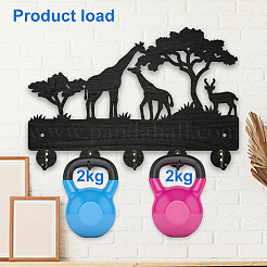 Настенные вешалки из дерева и железа HJEW-WH0055-078