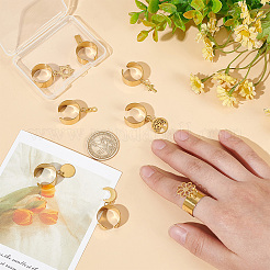 8 stücke 8 arten 304 edelstahl offene manschette finger ring&nbsp;RJEW-UN00034
