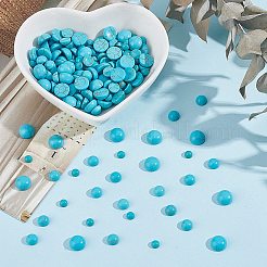 180 шт. 3 стиля фурнитуры для рукоделия окрашенный синтетический бирюзовый драгоценный камень плоская задняя часть куполообразные кабошоны&nbsp;TURQ-AR0001-48