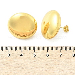半円形 304 ステンレススチール スタッド イヤリング  ゴールドカラー  23mm&nbsp;EJEW-A125-69G