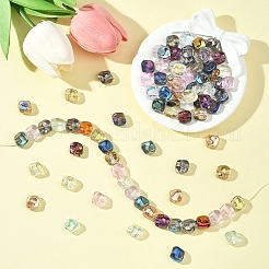 100шт. набор из 10-х цветных стеклянных бусин с гальваническим покрытием&nbsp;EGLA-YW0005-56A