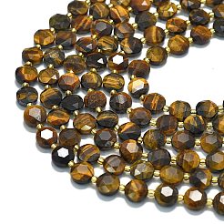 Естественный желтый тигровый глаз бисер нитей&nbsp;G-C116-A123-01