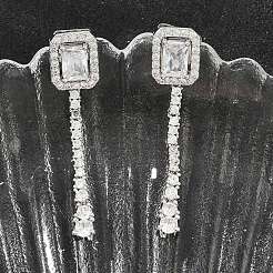 Boucles d'oreilles en laiton avec zircone cubique de micro pave&nbsp;KK-CBA8324-14P