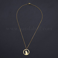 201 colliers pendentifs en acier inoxydable&nbsp;NJEW-S105-JN515-45-2