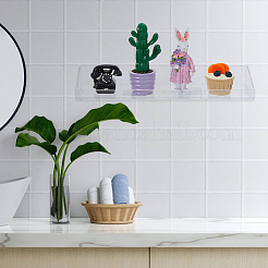 Прямоугольные прозрачные пластиковые настенные держатели для вешалок с перегородкой ODIS-WH0001-84