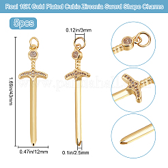 5 шт. Латунные подвески с микропаве ZIRC-BBC002-06