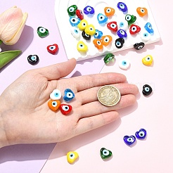 40 шт. 8-цветные бусины ручной работы от сглаза&nbsp;LAMP-YW0004-27