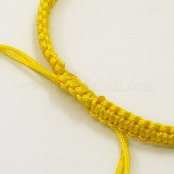 DIYブレスレット作り用編み込みナイロンコード  ゴールド  100~110x5x2mm  穴：2~4mm&nbsp;AJEW-M001-20A