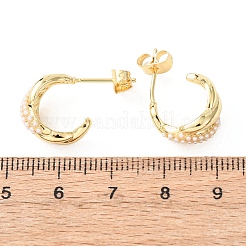 Латунные серьги-гвоздики в форме буквы С&nbsp;EJEW-A152-01G